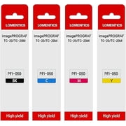 PFI-050 Pigment Ink Tank 70ML 4-Pack, Black Cyan Magenta Yellow PFI-050 PFI050 Ink Cartridge Compatible for Canon imagePROGRAF TC-20 TC-20M Printer