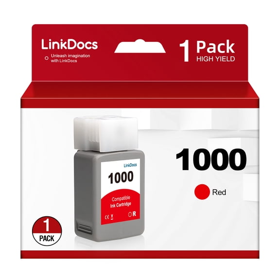 PFI-1000 Red Ink Cartridges Replacement for Canon PFI1000 PFI 1000 Red Ink Cartridge Work for Canon imagePROGRAF PRO-1000 Printer (80ml)
