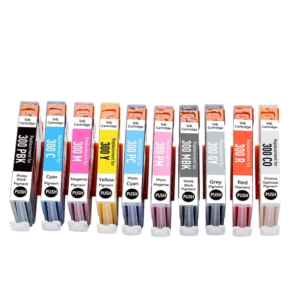 PFI-300 10 Color Ink Tank Pack Replacement for Canon imagePROGRAF PRO300 Printer (10 Pack)