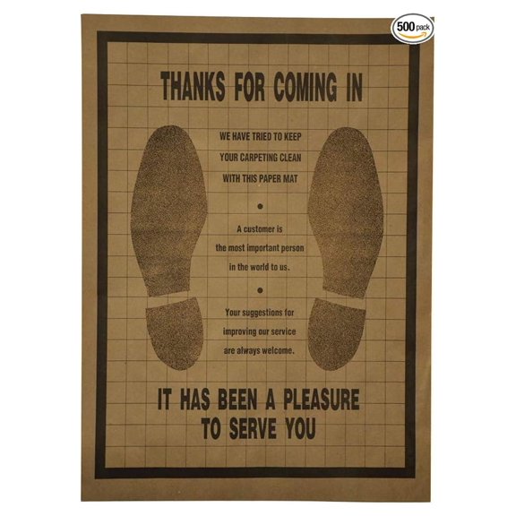PFM-500 Disposable Paper Floor Mats - Heavy Duty, Biodegradable, 500 Count Box