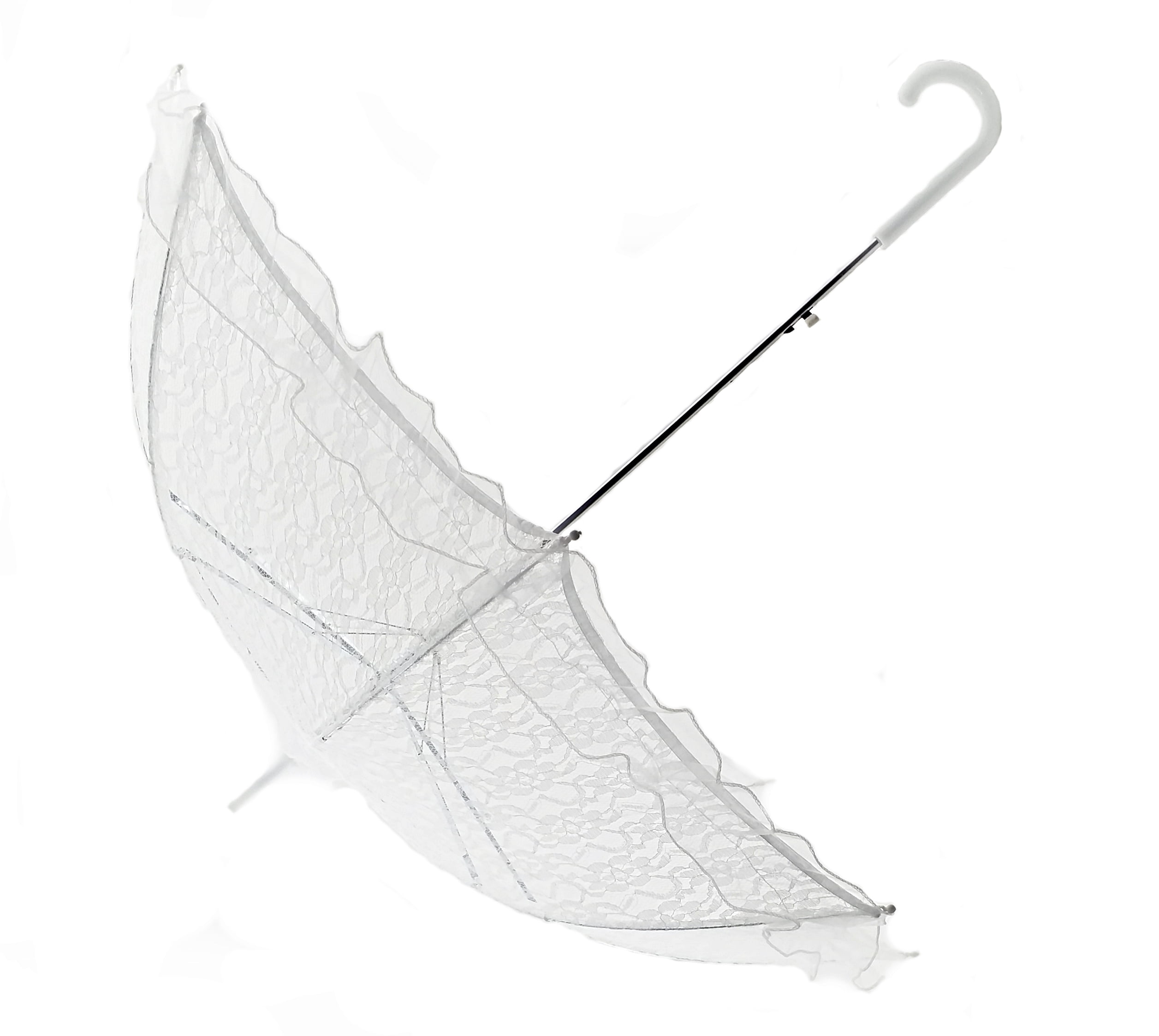 PFP 32" White Lace and Organza Baby or Bridal Shower Umbrella