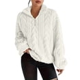 thumbnail image 1 of PFRNLF Half Zip Fuzzy Fleece Sweatshirt for Women Soft Comfy Sherpa Pullover Winter Warm Sweatshirts, 1 of 7