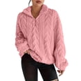 thumbnail image 1 of PFRNLF Half Zip Fuzzy Fleece Sweatshirt for Women Soft Comfy Sherpa Pullover Winter Warm Sweatshirts, 1 of 4