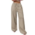 thumbnail image 1 of PFRNLF Loose Summer Pants for Women Casual Beach High Waist Elastic Waist Wide Leg Pants, 1 of 7
