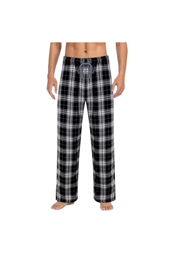 Mens Plaid Pajama Pants Lightweight Flannel Plaid Sleep Pants PJ Bottoms with Pockets