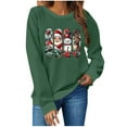 thumbnail image 1 of PFRNLF Christmas Sweatshirts for Women Vintage Cute Print Fleece Crewneck Christmas Long Sleeve Tops, 1 of 5