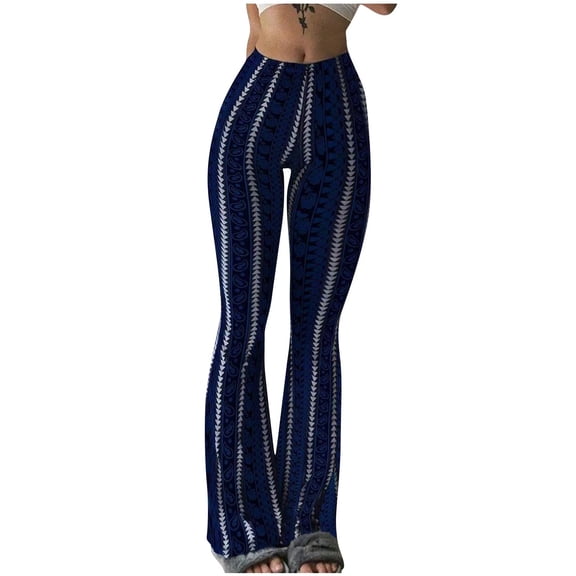 PFRNLF Stripes Yoga Pants for Women,Casual Bell Bottom Yoga Pants High Waisted Stretchy Flare Leggings