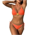 thumbnail image 1 of PFRNLF Womens 2 Piece Bikini Sets Halter Triangle String Bathing Suit Starfish Metal Solid Color Swimsuits, 1 of 9