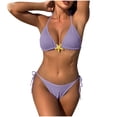 thumbnail image 1 of PFRNLF Womens 2 Piece Bikini Sets Halter Triangle String Bathing Suit Starfish Metal Solid Color Swimsuits, 1 of 9