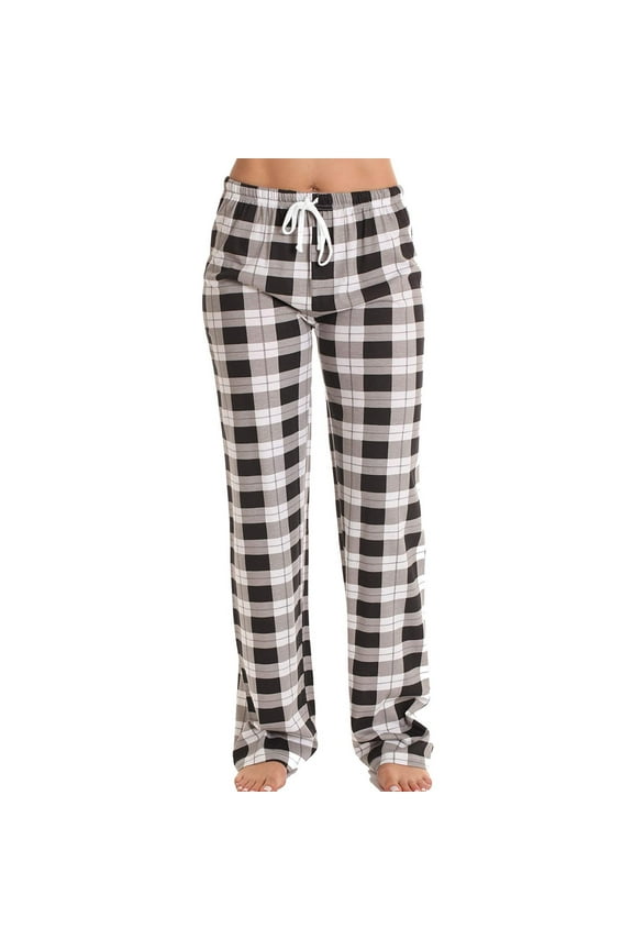 Womens Flannel Pajama Pants Ultra-Soft Comfy Pj Bottom Stretch Plaid Sleepwear