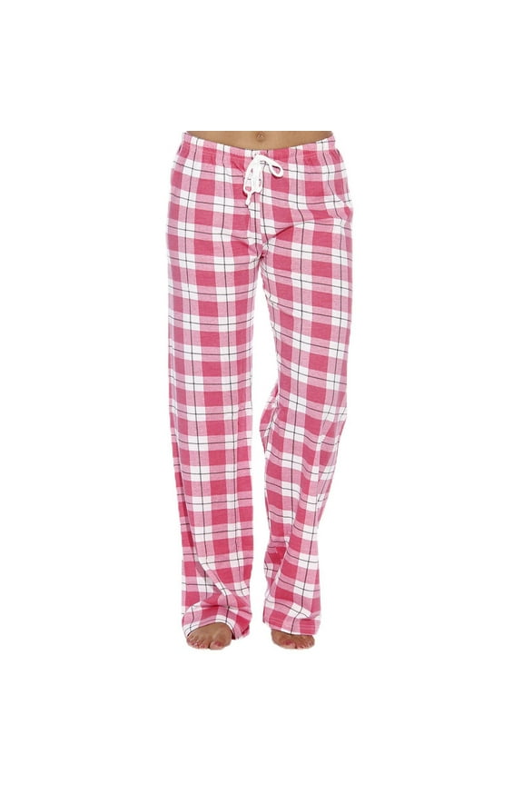 Womens Flannel Pajama Pants Ultra-Soft Comfy Pj Bottom Stretch Plaid Sleepwear