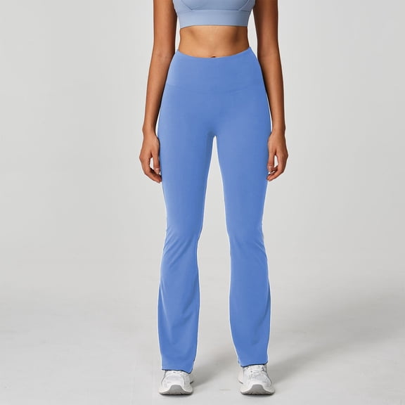 PFRNLF Womens Flared Pants,Soft High Waisted Flare Leggings No Front Seam Bell Bottom Yoga Pants