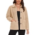 thumbnail image 1 of PFRNLF Womens Sherpa Jacket Winter Casual Warm Fleece Jackets Long Sleeve Button Lapel Fuzzy Coats, 1 of 7