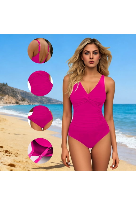 One Piece Swimsuits for Women Tummy Control Front Cross Bathing Suits