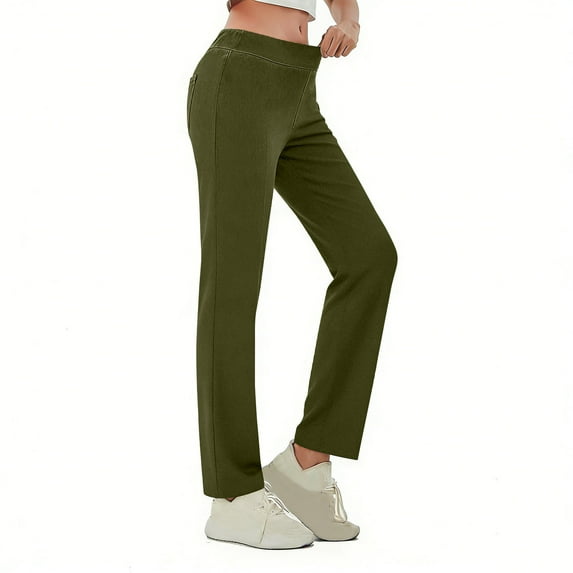 PFRNLF Pants for Women Stretch Tummy Control Workout Running Pants,Straight Leg Yoga Pants