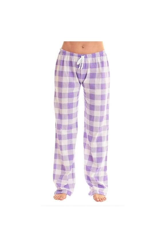 Plaid Flannel Pajama Pants for Womens Stretch Comfy Pj Pants Drawstring Waist Sleep Bottoms