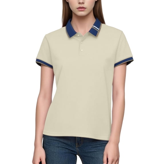 PFRNLF Polo Shirts for Women Moisture Wicking Cotton Blend Stretch Pique Short Sleeve Polo Shirt