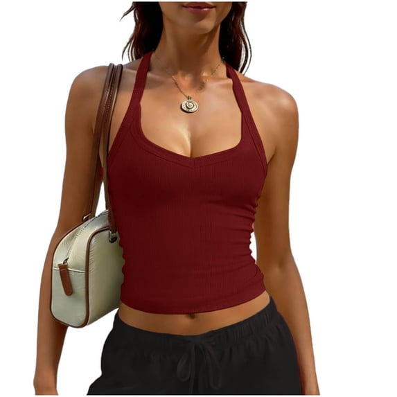 PFRNLF Ribbed Tank Tops for Women Summer Sleeveless U Neck Slim Fit Spaghetti Strap Basic Camisole