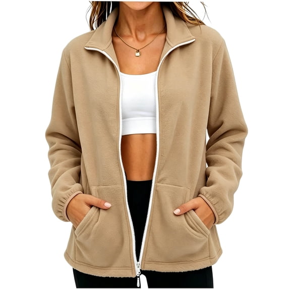 PFRNLF Sherpa Fleece Jackets for Women Soft Full Zip Winter Warm Plush Jacket