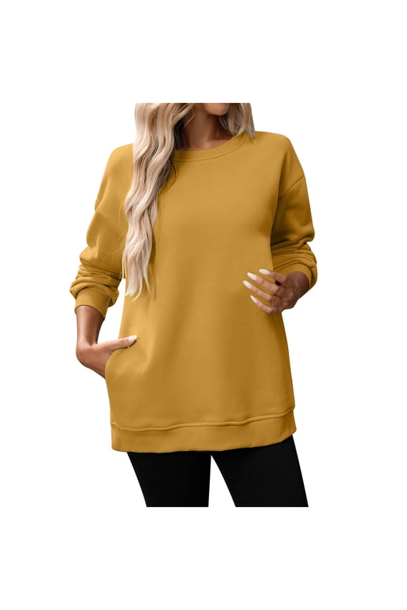 Soft Pullover Sweatshirt for Women No Boundaries,Crewneck Fleece Casual Basic Fall Sweat Shirts