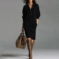 thumbnail image 1 of PFRNLF Sweater Dresses for Women Casual Button Long Sleeve Flowy Knit Dresses, 1 of 9