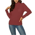 thumbnail image 1 of PFRNLF Sweaters for Women Fall Classic Fit Lightweight Long Sleeve Turtleneck Sweater, 1 of 6