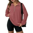 thumbnail image 1 of PFRNLF Sweatshirts for Womens Long Sleeve Casual Waffle Knit Soft Half Zip Pullover Tops,Sizes S-2XL, 1 of 9