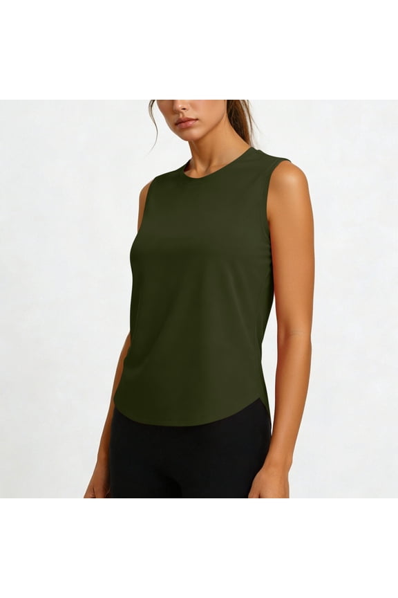 Tank Tops for Women Summer Moisture Wicking Flowy Crew Neck Athletic Workout Tank Tops
