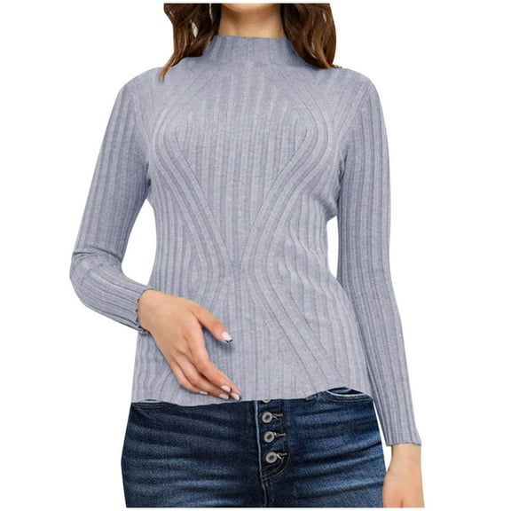 PFRNLF Turtleneck Sweaters for Women Long Sleeve Casual Fall Winter Knit Pullover Sweater Top