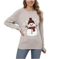 thumbnail image 1 of PFRNLF Ugly Christmas Sweaters for Women Soft Holiday Long Sleeve Crewneck Xmas Snowman Knit Sweaters, 1 of 7