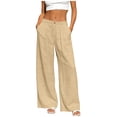 thumbnail image 1 of PFRNLF Wide Leg Pants for Women High Waisted Soft Linen Trousers Casual Flowy Dress Pants, 1 of 8
