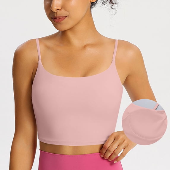 PFRNLF Women's Camisole Built in Bra Wireless Fabric Support Short Tank Top