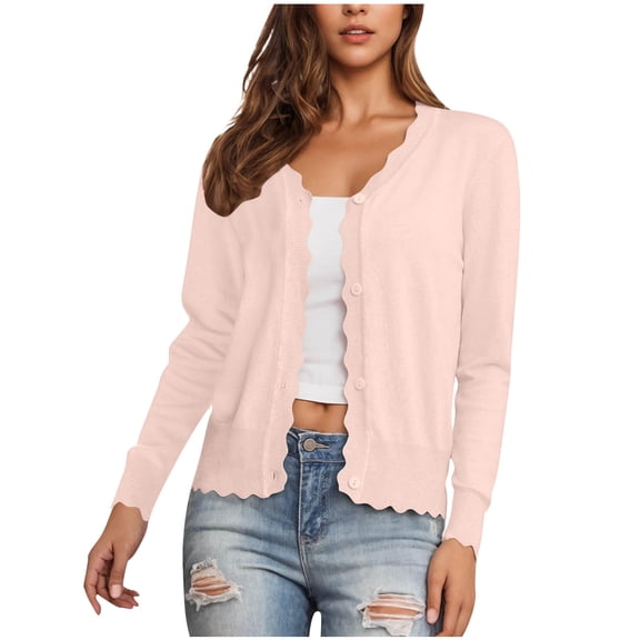 PFRNLF Women's Cardigans Lightweight Casual Long Sleeve Knit Button Front Cardigan Sweaters S-2XL