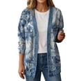 thumbnail image 1 of PFRNLF Women's Denim Cardigan Lightweight Long Sleeve Casual Open Front Button Down Cardigans, 1 of 2