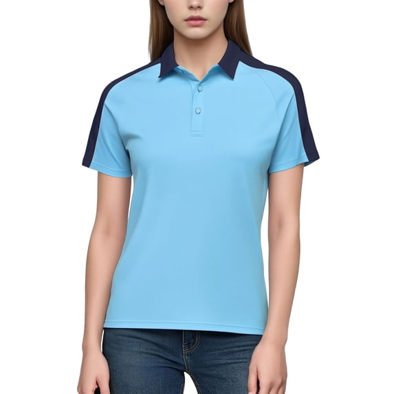 PFRNLF Women's Polo Shirts Moisture Wicking 3-Button Short Sleeve Collared Tops Summer Cool Shirt Uniform Casual Shirts