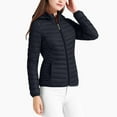thumbnail image 1 of PFRNLF Women's Puffer Jacket Lightweight Quilted Padded Zip Up Stand Collar Winter Fleece Coat with Removable Hood, 1 of 6