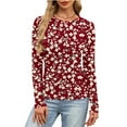 thumbnail image 1 of PFRNLF Women's Ribbed Shirts,Crewneck Long Sleeve Tops Slim Fitted Undershirts Casual Basic Layering Tees, 1 of 6
