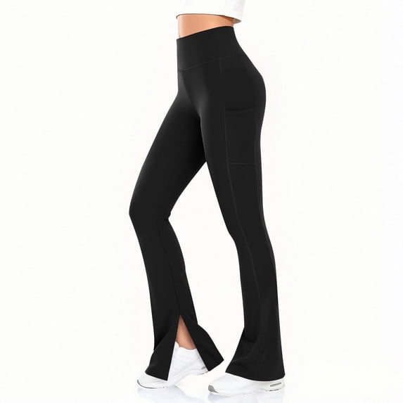 PFRNLF Women's Yoga Leggings with Pockets Summer High Waisted Tummy Control Bootcut Flare Pants