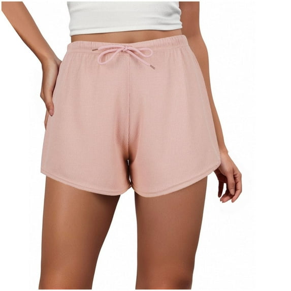 PFRNLF Womens Casual Shorts Summer Cotton Lounge Shorts Drawstring Jersey Athletic Workout Shorts with Pockets