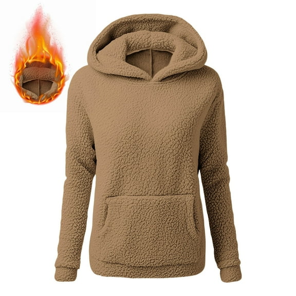 PFRNLF Womens Fuzzy Sherpa Hoodie Sweatshirts Winter Warm Loose Cozy Long Sleeve Hooded Pullover