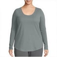 thumbnail image 1 of PFRNLF Womens Long Sleeve T Shirts Plus Size Crew Neck T-Shirts Soft Casual Breathable Basic Tees Tops(Gray 5XL), 1 of 6