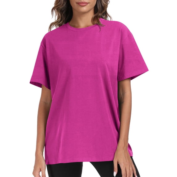 PFRNLF Womens Oversized T Shirts Loose Fit Crewneck Short Sleeve Tops Summer Casual Y2K 2025 Basic Tee