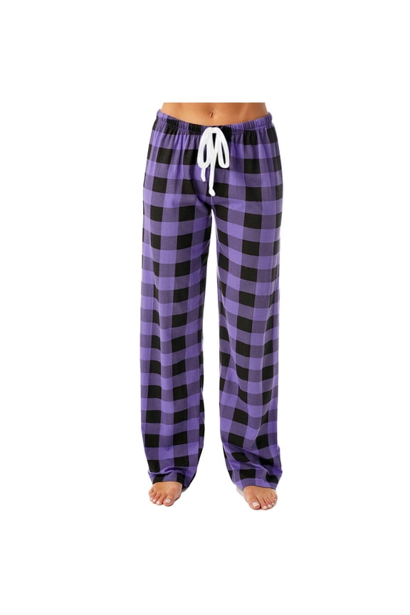 Womens Plaid Pajama Pants Soft Drawstring Pajama Bottoms Comfy Causal Sleep Lounge Pants
