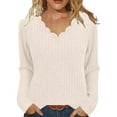 thumbnail image 1 of PFRNLF Sweaters for Women Long Sleeve Casual Tunic Tops V Neck Fall Fashion Basic Knit Sweater, 1 of 7
