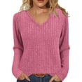 thumbnail image 1 of PFRNLF Sweaters for Women Long Sleeve Casual Tunic Tops V Neck Fall Fashion Basic Knit Sweater, 1 of 7
