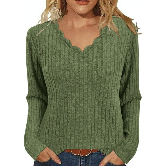 PFRNLF Sweaters for Women Long Sleeve Casual Tunic Tops V Neck Fall Fashion Basic Knit Sweater