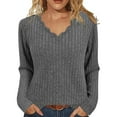 thumbnail image 1 of PFRNLF Womens V Neck Sweaters Lightweight Long Sleeve Tunic Tops Casual Knit Pullover Sweater, 1 of 7