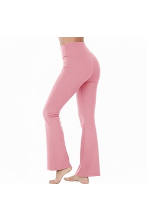Womens Yoga Pants High Waisted Soft Tummy Control Ribbed Knit Bootcut Leggings