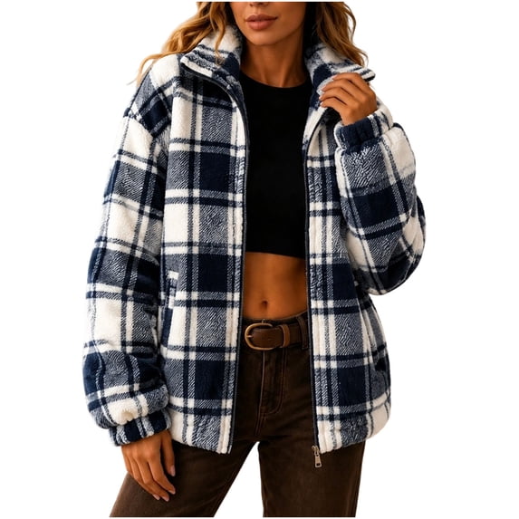 PFRNLFNo Boundaries Sherpa Fleece Jackets for Women Winter Lightweight Warm Fuzzy Zip Up Outerwear with Pockets