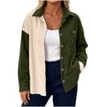 thumbnail image 1 of PFRNLFNo Boundaries Womens Corduroy Button Down Shirts Fall Loose Casual Long Sleeve Tops, 1 of 8